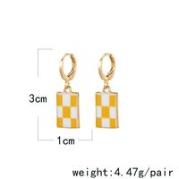 1 Pair Casual Simple Style Lattice Enamel Alloy Drop Earrings main image 2