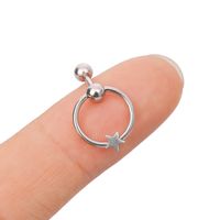 1 Piece Simple Style Classic Style Star Heart Shape 316L Stainless Steel  Ear Studs Cartilage Earrings sku image 1