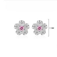 1 Pair IG Style Sweet Flower Inlay Copper Zircon Ear Studs main image 2