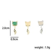 1 Pair Simple Style Classic Style Fox Plating Inlay Sterling Silver Zircon 14K Gold Plated Ear Studs main image 3