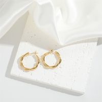 1 Pair Modern Style Classic Style Commute Geometric Copper Hoop Earrings main image 3