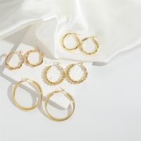 1 Pair Modern Style Classic Style Commute Geometric Copper Hoop Earrings main image 4