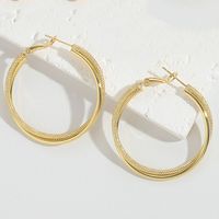 1 Pair Modern Style Classic Style Commute Geometric Copper Hoop Earrings sku image 3