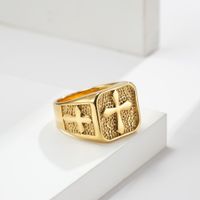 Classic Style Solid Color 304 Stainless Steel 18K Gold Plated Rhinestones Rings In Bulk main image 3