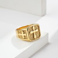 Classic Style Solid Color 304 Stainless Steel 18K Gold Plated Rhinestones Rings In Bulk sku image 12