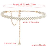 Simple Style Classic Style Solid Color Pearl Inlay Pearl Women's Chain Belts main image 4