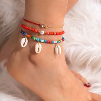 Casual Vacation Color Block Plastic Glass Wholesale Anklet main image 1