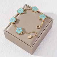 IG Style Sweet Flower Zinc Alloy Inlay Shell Women's Bracelets sku image 4