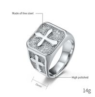 Classic Style Solid Color 304 Stainless Steel 18K Gold Plated Rhinestones Rings In Bulk main image 4
