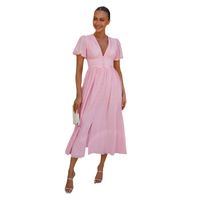 Women's Regular Dress Simple Style V Neck Short Sleeve Solid Color Maxi Long Dress Holiday Daily main image 2