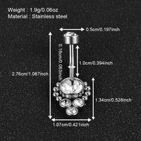 1 Pièce Anneau Du Ventre Style Simple Style Classique Couleur Unie Acier Inoxydable 302 Acier Inoxydable 316 Polissage Strass Incruster Diamant Anneau Du Ventre main image 10