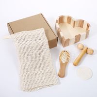 Simple Style Geometric Linen Cotton And Linen Glass Bathroom Kit sku image 2