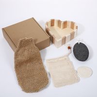 Simple Style Geometric Linen Cotton And Linen Glass Bathroom Kit sku image 5
