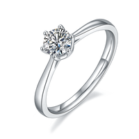 Sterling Silber Glänzend GRA-Zertifikat Überzug Inlay Runden Im Labor Gezüchtete Diamanten Moissanit Ringe main image 3