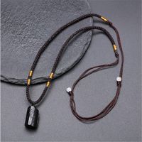 Simple Style Solid Color Natural Crystal Black Tourmaline Pendant Necklace In Bulk main image 5