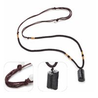 Simple Style Solid Color Natural Crystal Black Tourmaline Pendant Necklace In Bulk main image 2