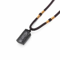 Simple Style Solid Color Natural Crystal Black Tourmaline Pendant Necklace In Bulk main image 3
