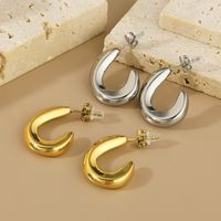 1 Pair Simple Style Geometric 304 Stainless Steel 18K Gold Plated Earrings Ear Studs main image 4