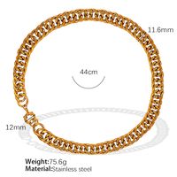 Titanium Steel 18K Gold Plated Simple Style Classic Style Plating Solid Color Bracelets Necklace sku image 5
