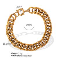 Titanium Steel 18K Gold Plated Simple Style Classic Style Plating Solid Color Bracelets Necklace sku image 1