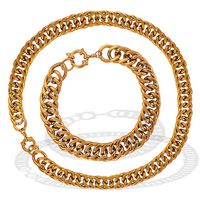 Titanium Steel 18K Gold Plated Simple Style Classic Style Plating Solid Color Bracelets Necklace main image 8