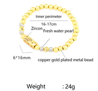Wholesale Basic Modern Style Classic Style Star Moon Copper Beaded Inlay Freshwater Pearl Zircon Bracelets main image 2