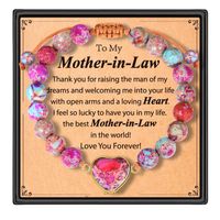 Cute MAMA Simple Style Heart Shape Volcanic Rock Copper Beaded Braid Mother'S Day Women's Bracelets sku image 5