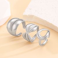 Simple Style Solid Color Titanium Steel 18K Gold Plated Rings In Bulk main image 4