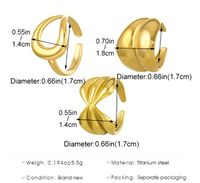 Simple Style Solid Color Titanium Steel 18K Gold Plated Rings In Bulk main image 5