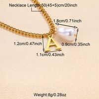 304 Stainless Steel Titanium Steel IG Style Simple Style Pearl Letter Pendant Necklace main image 2