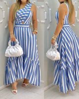 Women's Regular Dress Simple Style V Neck Printing 3/4 Length Sleeve Stripe Above Knee Holiday Daily main image 4