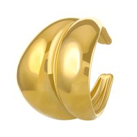 Simple Style Solid Color Titanium Steel 18K Gold Plated Rings In Bulk sku image 4
