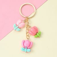 Simple Style Classic Style Flower Alloy Asymmetrical Keychain main image 4