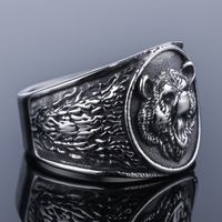 Hip-Hop Streetwear Solid Color 304 Stainless Steel Carving Men's Rings main image 4