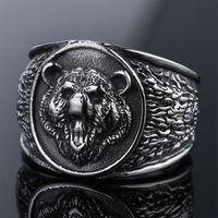 Hip-Hop Streetwear Solid Color 304 Stainless Steel Carving Men's Rings main image 1