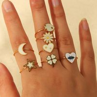 IG Style Simple Style Classic Style Pentagram Heart Shape Flower 304 Stainless Steel 18K Gold Plated Open Rings In Bulk main image 7