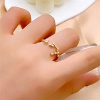Copper K Gold Plated Rhodium Plated Elegant Classic Style Commute Inlay Geometric Zircon Open Rings main image 4