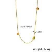 304 Stainless Steel 18K Gold Plated Classic Style Streetwear Inlay Geometric Zircon Necklace sku image 1