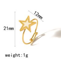 IG Style Simple Style Classic Style Pentagram Heart Shape Flower 304 Stainless Steel 18K Gold Plated Open Rings In Bulk sku image 5