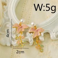1 Pair Y2K Simple Style Flower Plating Inlay Copper Pearl Copper 18K Gold Plated Drop Earrings sku image 1