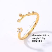 Copper K Gold Plated Rhodium Plated Elegant Classic Style Commute Inlay Geometric Zircon Open Rings sku image 1