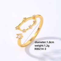 Copper K Gold Plated Rhodium Plated Elegant Classic Style Commute Inlay Geometric Zircon Open Rings sku image 2