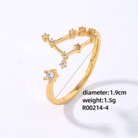 Copper K Gold Plated Rhodium Plated Elegant Classic Style Commute Inlay Geometric Zircon Open Rings sku image 3