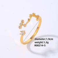 Copper K Gold Plated Rhodium Plated Elegant Classic Style Commute Inlay Geometric Zircon Open Rings sku image 4