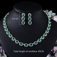 Copper White Gold Plated Rhodium Plated Elegant Glam Plating Inlay Solid Color Artificial Gemstones Jewelry Set main image 2