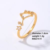 Copper K Gold Plated Rhodium Plated Elegant Classic Style Commute Inlay Geometric Zircon Open Rings sku image 6