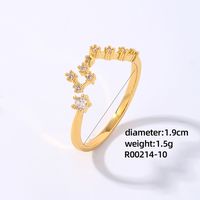 Copper K Gold Plated Rhodium Plated Elegant Classic Style Commute Inlay Geometric Zircon Open Rings sku image 7