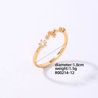 Copper K Gold Plated Rhodium Plated Elegant Classic Style Commute Inlay Geometric Zircon Open Rings sku image 9