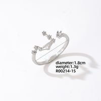 Copper K Gold Plated Rhodium Plated Elegant Classic Style Commute Inlay Geometric Zircon Open Rings sku image 12