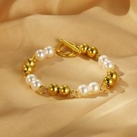 304 Stainless Steel Resin Simple Style Toggle Beaded Round Bracelets main image 4